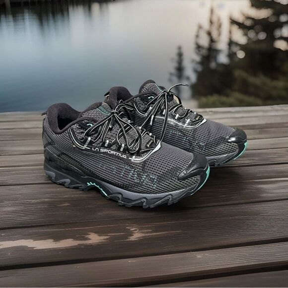 La Sportiva Wildcat 2.0 GTX Women's Running Shoes Charcoal/Aqua Size 7.5+ - Picture 1 of 16